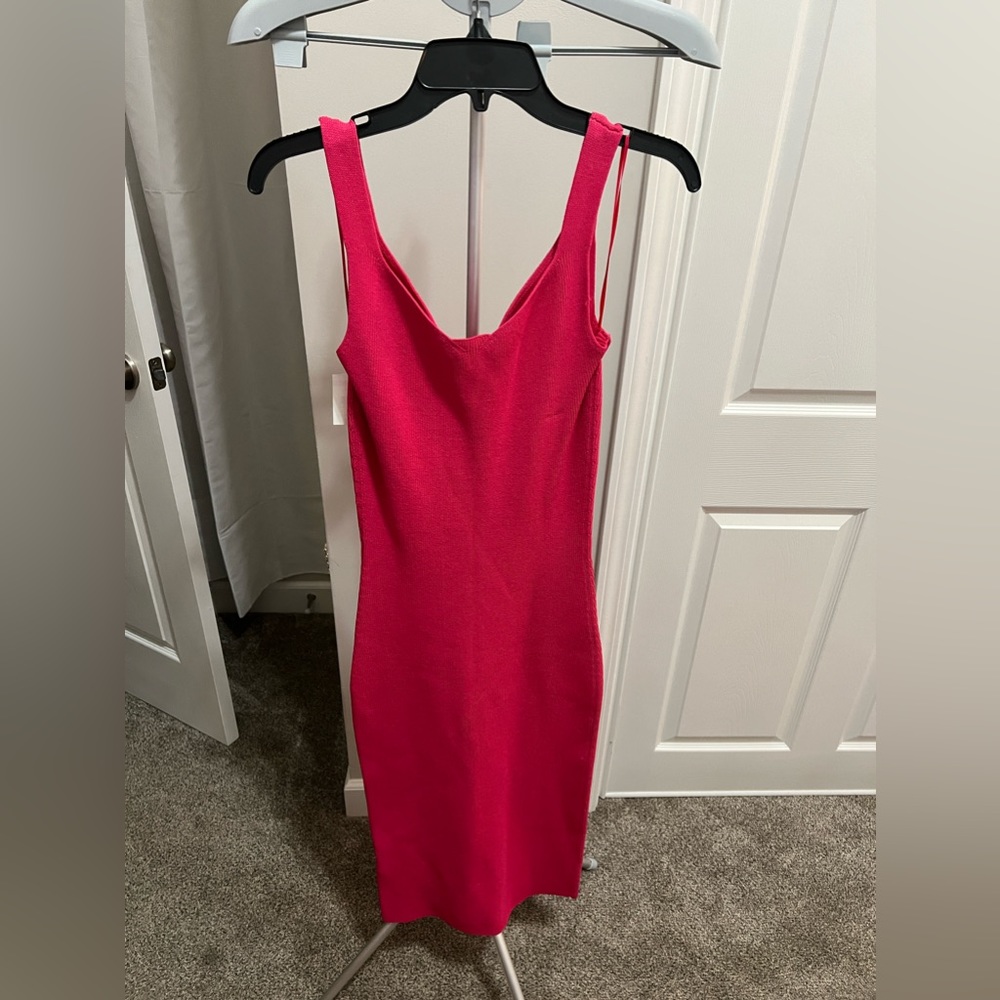 Reiss Pink Dakota Ribbed Knit Bodycon Dress Size Medium NWT - Picture 9 of 13